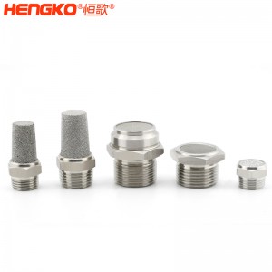 恒歌定制不銹鋼/銅粉氣動元件消音器_消音濾芯降噪耐高溫，應(yīng)用于真空泵