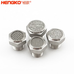 廠家直銷316不銹鋼燒結(jié)消聲器耐高溫降噪，粉末燒結(jié)氣動元件可按需定制