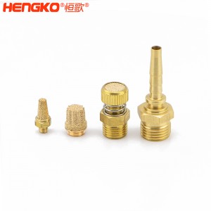 恒歌定制不銹鋼/銅粉氣動元件消音器_消音濾芯降噪耐高溫，應(yīng)用于真空泵