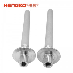 316食品級不銹鋼粉末燒結(jié)曝氣石_過濾1/4NPT內(nèi)螺紋連接3微米過濾器