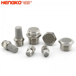 恒歌定制不銹鋼/銅粉氣動元件消音器_消音濾芯降噪耐高溫，應(yīng)用于真空泵